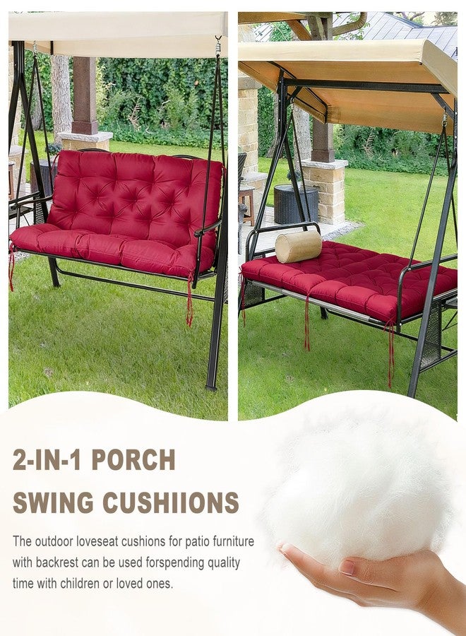 NANGELRN Porch Swing Cushion with Backrest,Waterproof Bench Cushion for Outdoor Furniture,2-3 Seater Replacement Thickened Swing Cushion with Ties,Patio,Outdoor,Backyard and Garden - Image 4