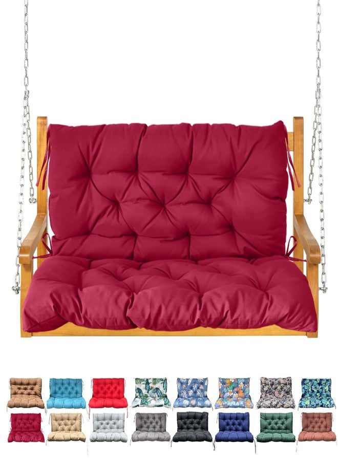 NANGELRN Porch Swing Cushion with Backrest,Waterproof Bench Cushion for Outdoor Furniture,2-3 Seater Replacement Thickened Swing Cushion with Ties,Patio,Outdoor,Backyard and Garden - Image 1