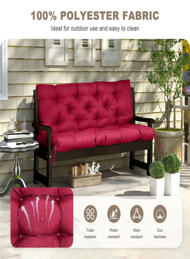 NANGELRN Porch Swing Cushion with Backrest,Waterproof Bench Cushion for Outdoor Furniture,2-3 Seater Replacement Thickened Swing Cushion with Ties,Patio,Outdoor,Backyard and Garden - Image 2