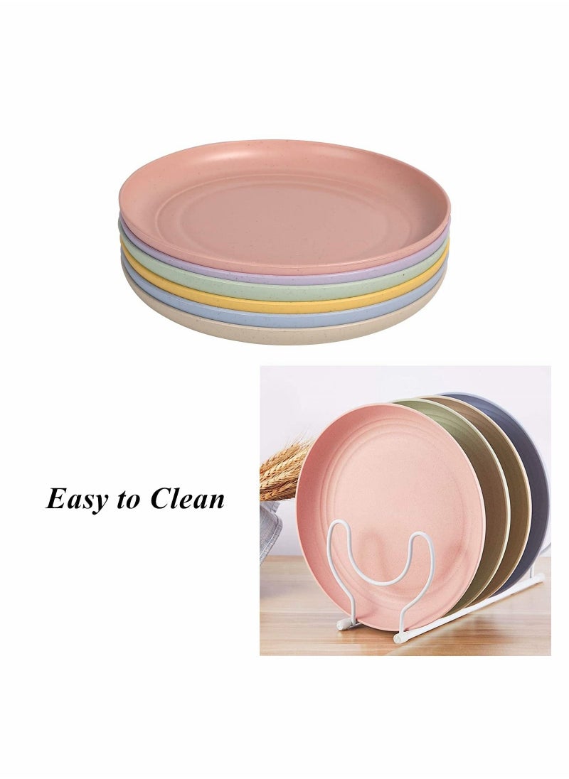 Generic - Lightweight Wheat Straw Plates Unbreakable Dinner Dishes Plates Set Non-Toxin Dishwasher & Microwave Safe BPA Free and Healthy for Kids Children Toddler & Adult (Small 6 Pack 5.9') - Image 1