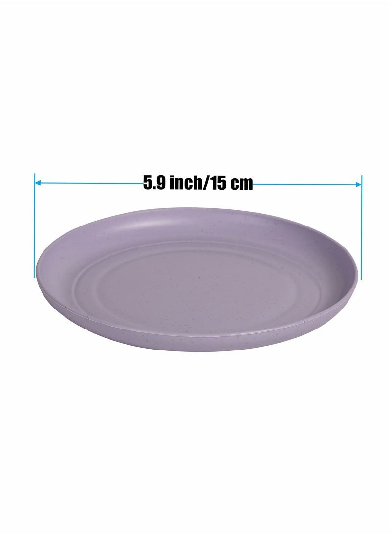 Generic - Lightweight Wheat Straw Plates Unbreakable Dinner Dishes Plates Set Non-Toxin Dishwasher & Microwave Safe BPA Free and Healthy for Kids Children Toddler & Adult (Small 6 Pack 5.9') - Image 1