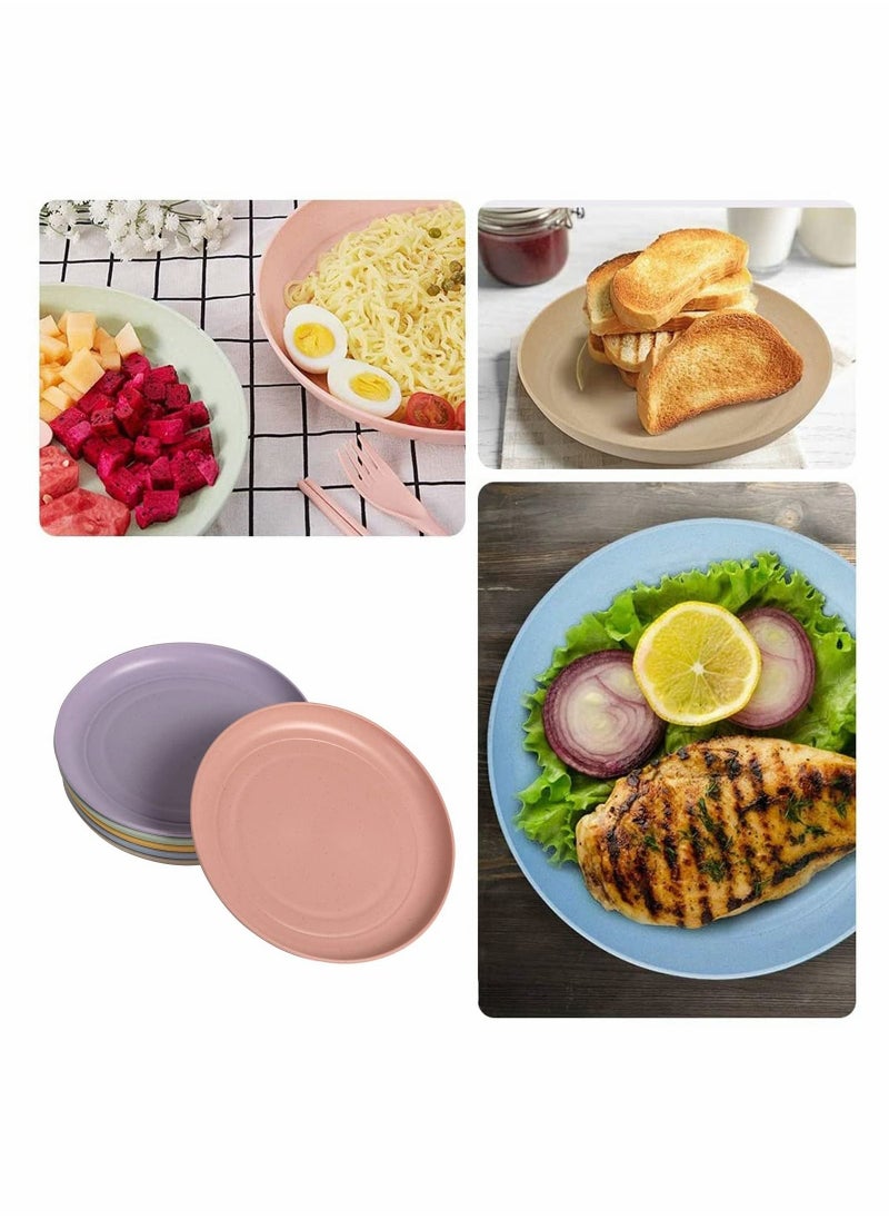 Generic - Lightweight Wheat Straw Plates Unbreakable Dinner Dishes Plates Set Non-Toxin Dishwasher & Microwave Safe BPA Free and Healthy for Kids Children Toddler & Adult (Small 6 Pack 5.9') - Image 1