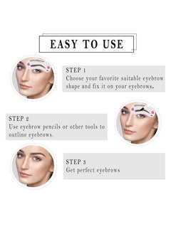 BONITO 48-Pieces Reusable Eyebrow Drawing Template, Grooming Stencil Kit for DIY Tools Eyebrows Shaping  - Image 5
