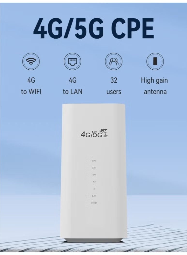 4G/5G Wireless Router with SIM Card Slot – Plug & Play, Wide WiFi Coverage, Multi-Device Support, Fast & Stable Internet for Home & Office - Image 1