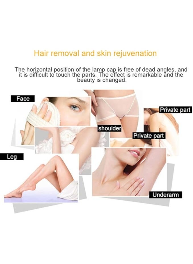 جهاز إزالة الشعر بالليزر للاستخدام المنزلي، إزالة شعر دائمة بدون ألم، جهاز لإزالة الشعر للوجه والجسم للنساء والرجال، أبيض - Image 5