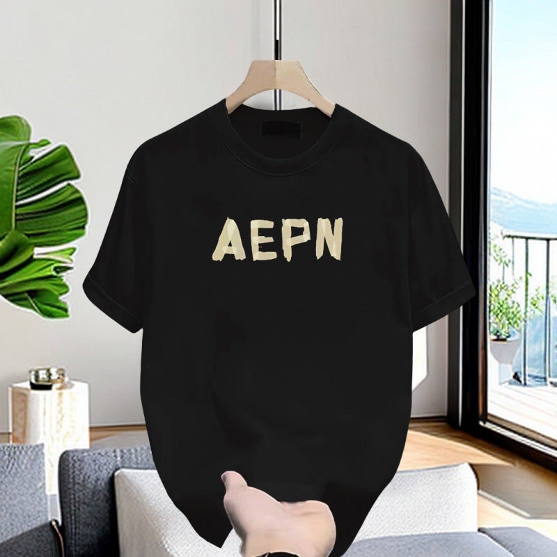 Hong Kong Style Trendy Brand New Printed Short-Sleeved T-Shirt Men'S Summer Trendy Ins Retro Loose Casual Half-Sleeved Top Trendy - Image 2
