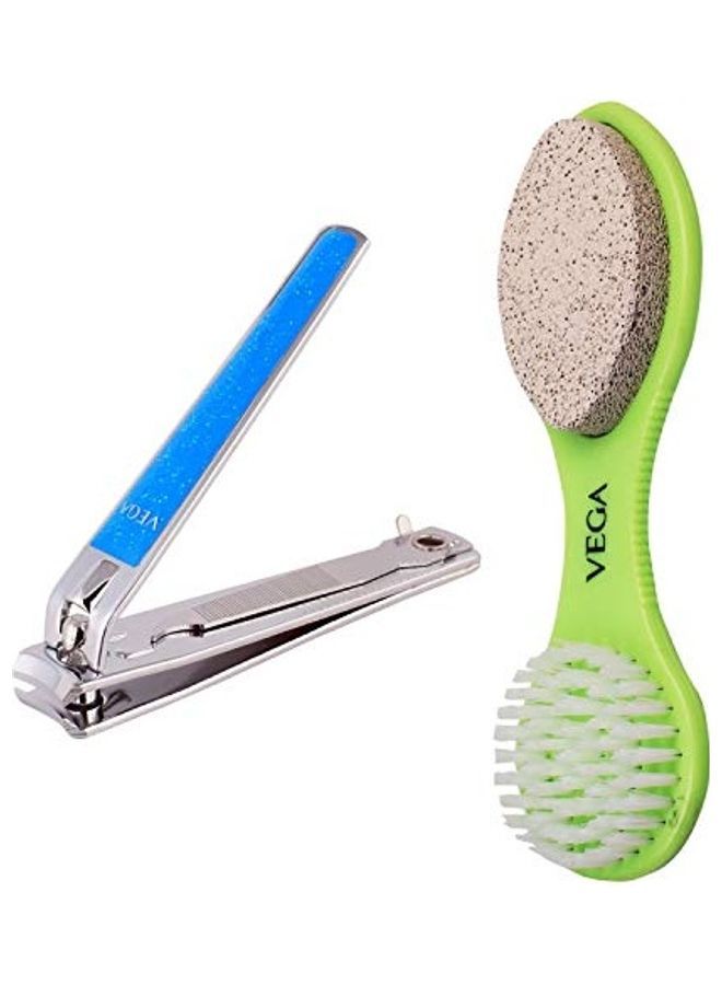 نيبمينينت طقم أدوات العناية بالقدمين من قطعتين أخضر/فضي/أزرق - Image 1