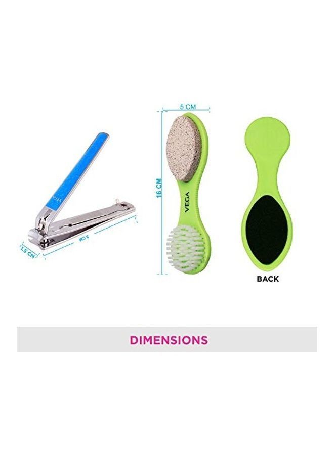 نيبمينينت طقم أدوات العناية بالقدمين من قطعتين أخضر/فضي/أزرق - Image 2