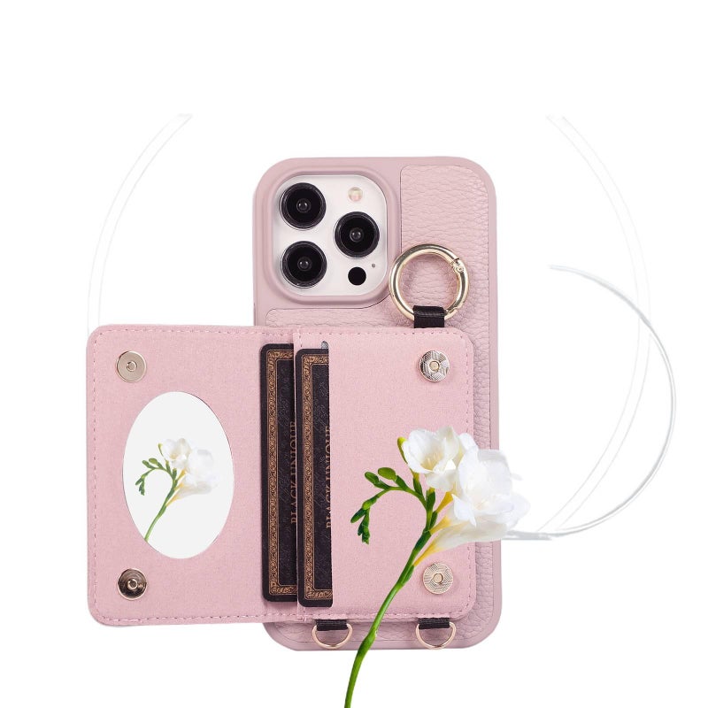غطاء واقي | لـ iPhone 11 Pro | بني | TPU | حامل بطاقات | مرآة - Image 5