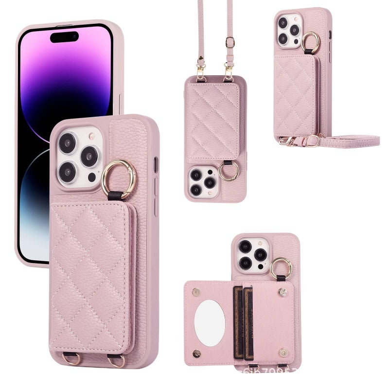 غطاء واقي | لـ iPhone 11 Pro | بني | TPU | حامل بطاقات | مرآة - Image 2