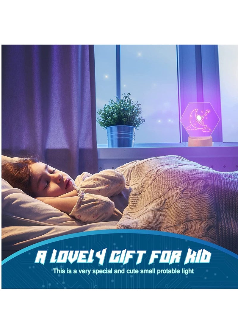 Captaintech 3D Night LED Light Lamp Bases 6 Pieces Clear Acrylic Sheets LED Display Base Acrylic Blanks for LED Base Acrylic Light Panel with Remote Control USB Cable 16 Colors 4 Modes 4 Pieces Wood Color - Image 5