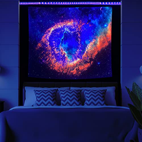 PSYHILAR Black Light Posters for Adults and Teens, Outer Space Nebula Galaxy Backdrop UV Reactive Tapestry Blacklight Wall Hanging Universe (91 x 71 Inches) - Image 3