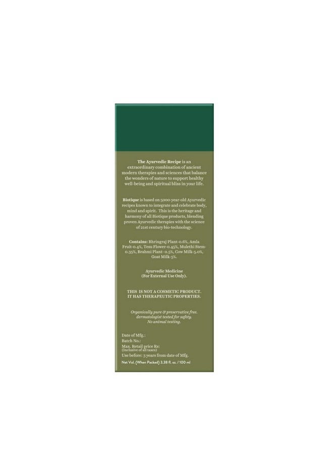 Biotique Bio Bhringraj Therapeutic Hair Oil For Falling Hair | Intensive Hair Regrowth Treatment | Nourishing Hair Follicles| Strong And Shiny Hair| For All Skin Types| 100M - Image 3