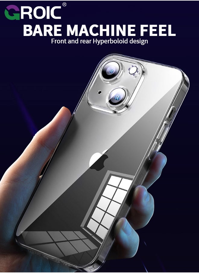 GROIC Compatible with iPhone 15 Plus Case, Anti-Fingerprint Technology Easy to Hold Feels Velvety Soft Prevents Oily Smudges Tempering Glass Phone Cover for Women Men  - Image 5