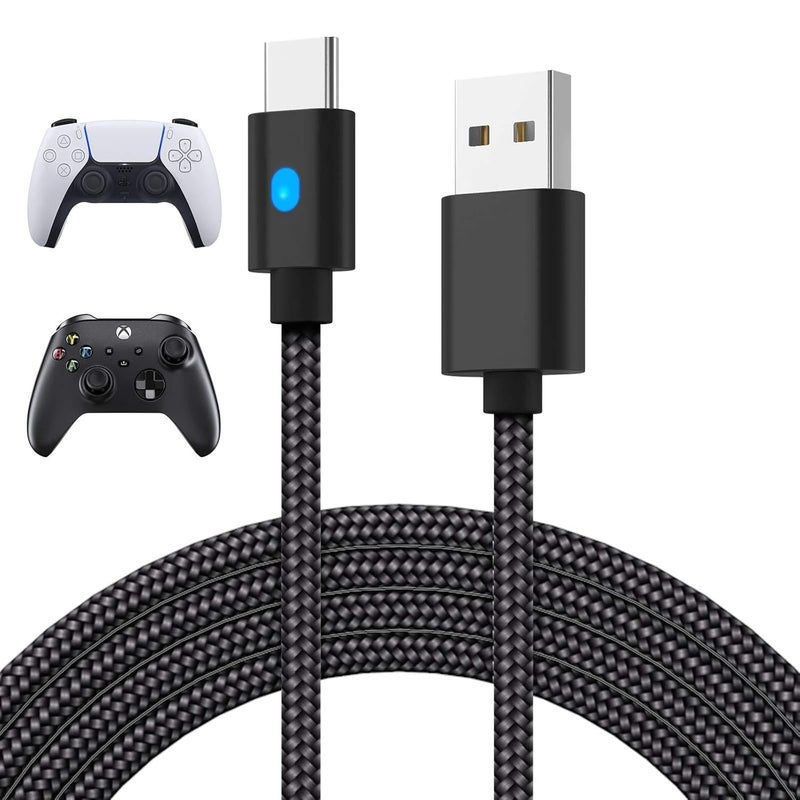 كاست ويف 3 متر كابل شحن سريع USB-C، سلك مضفر مع مؤشر LED للاستخدام المنزلي والسيارة، مناسب لـ Xbox Series X|S، Switch، وحدة تحكم Switch Pro، الهواتف، الأجهزة اللوحية، سلك شحن Type-C عالي السرعة - Image 1