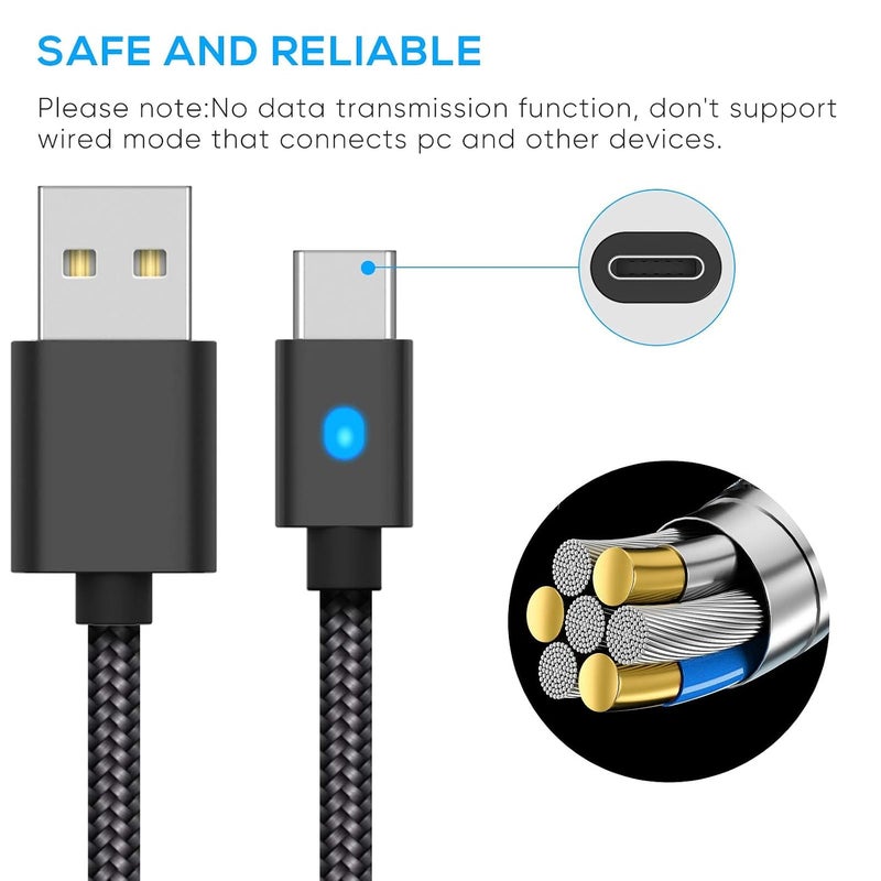 كاست ويف 3 متر كابل شحن سريع USB-C، سلك مضفر مع مؤشر LED للاستخدام المنزلي والسيارة، مناسب لـ Xbox Series X|S، Switch، وحدة تحكم Switch Pro، الهواتف، الأجهزة اللوحية، سلك شحن Type-C عالي السرعة - Image 5