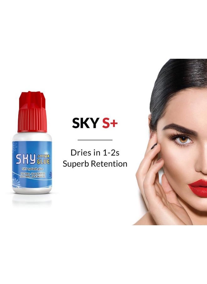 beau lashes - Sky Glue for Eyelash Extensions S+ | Super Strong Lash Extension Glue | Professional Black Adhesive for Long Lasting Semi Permanent Individual Lash Extensions | Fast Drying / 7+ Week Retention 5ml - Image 1