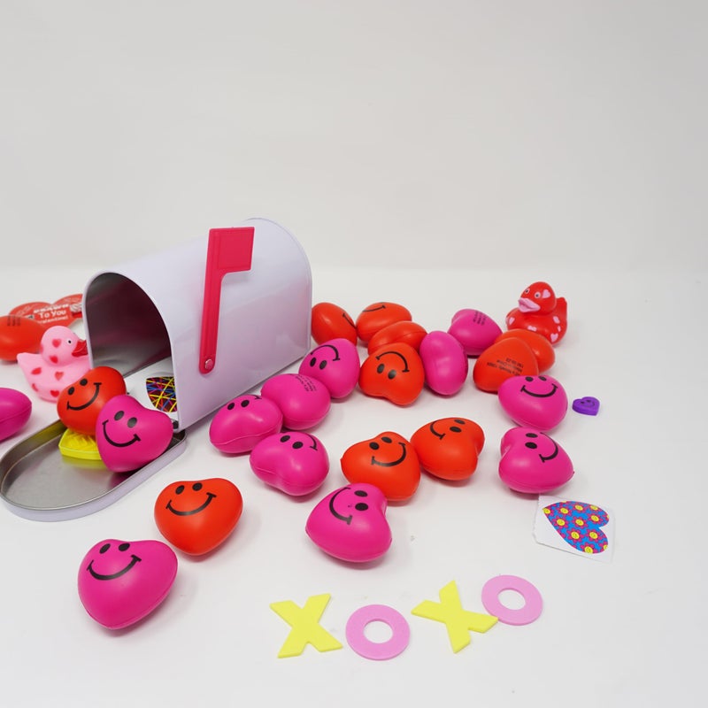 4E's Novelty 24 Pack Heart Stress Balls Bulk - Valentine Stress Hearts Mini Heart Shaped Stress Balls 1.5" - Squishy Stress Balls for Kids & Adults, Valentines Day Party Favors, Classroom Gifts - Image 3