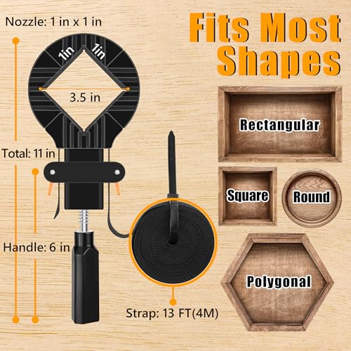 Feekoon 1 Pack 13 FT Belt Band Strap Clamps for Woodworking, Quick Release Band Clamps with 4 Corner Claws, Thick and Sturdy Belt Clamp, Adjustable Picture Frame Clamp Tool - Image 4