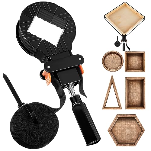 Feekoon 1 Pack 13 FT Belt Band Strap Clamps for Woodworking, Quick Release Band Clamps with 4 Corner Claws, Thick and Sturdy Belt Clamp, Adjustable Picture Frame Clamp Tool - Image 1