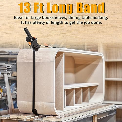 Feekoon 1 Pack 13 FT Belt Band Strap Clamps for Woodworking, Quick Release Band Clamps with 4 Corner Claws, Thick and Sturdy Belt Clamp, Adjustable Picture Frame Clamp Tool - Image 3