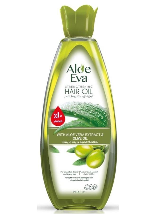 Aloe Eva Strengthening Hair Shampoo 230ml + Conditioner with Aloe Vera and Moroccan Argan Oil Green 230ml + oil with aloe vera extract and olive oil 255ML