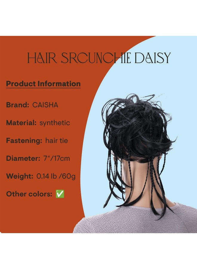 كايشا ربطة شعر جامبو من CAISHA، تسريحة شعر مموجة ومرفوعة، كعكة شعر فوضوية، لون أسود G1D - Image 2