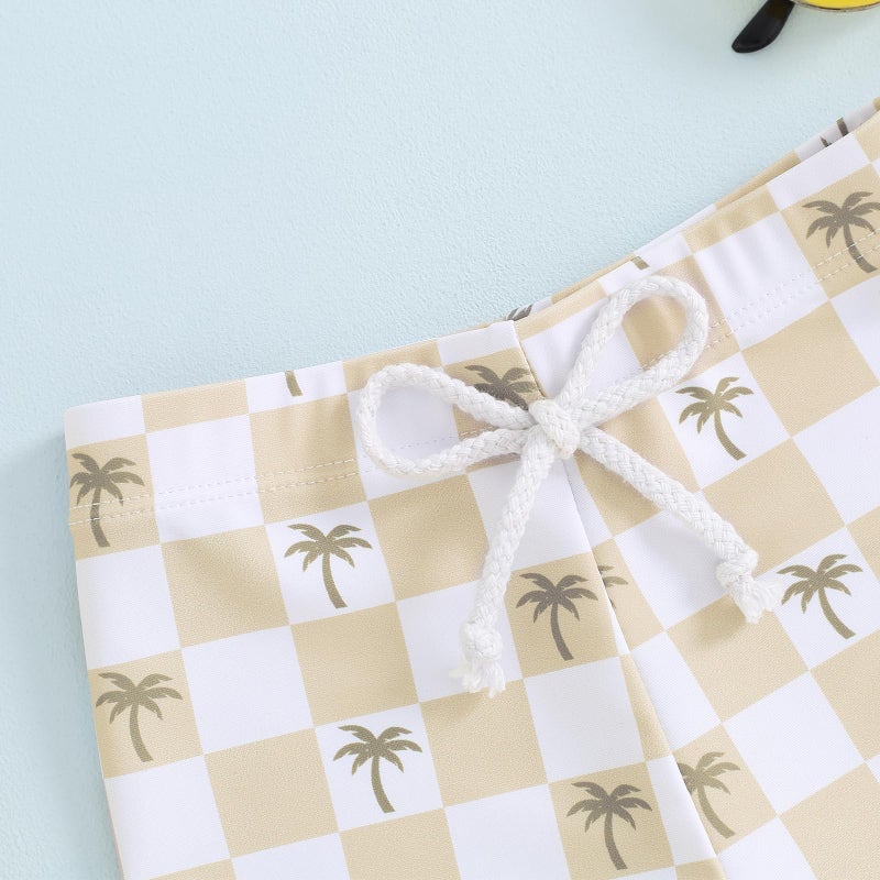 Socutebabe Baby Boy Swimsuit Toddler Baby Boy Beach Swim Shorts Bathing Suitt Swimsuit Swimwear Shorts Boys Swim Trunks (A-Plaid Yellow,6-12 Months) - Image 5