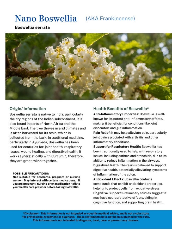 One Planet Nutrition Nano Boswellia Powder 16 oz (454 Servings), High Potency Boswellia serrata Resin, Supports Cognitive Function for Brain Health, Non-GMO, Vegan, Gluten-Free - Image 3