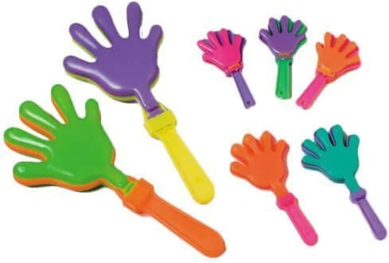 Rhode Island Novelty 7.5 Inch Hand Clappers - One Dozen Colorful Noisemakers