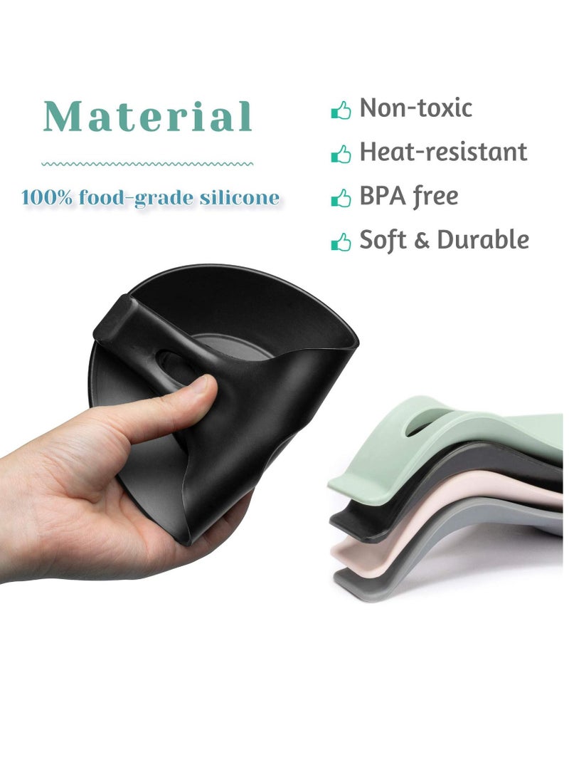 SYOSI Spoon Rest For Kitchen Counter, Pack of 4 BPA Free and Food Grade, Silicone Spoon Holder, Smooth Surface Classy, Look Spoon Holder for Stove Top for Cooking Spatula, Ladle, Brush, Risotto - Image 3