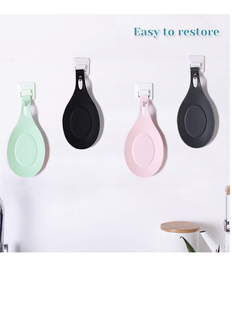 SYOSI Spoon Rest For Kitchen Counter, Pack of 4 BPA Free and Food Grade, Silicone Spoon Holder, Smooth Surface Classy, Look Spoon Holder for Stove Top for Cooking Spatula, Ladle, Brush, Risotto - Image 4
