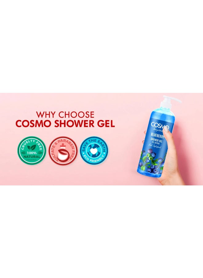 COSMO Cosmo Temptation Blueberry Shower Gel 1000ml for Men & Women  - Image 3