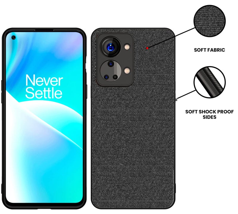 KAPA Soft Full Polycarbonate Fabric Protective Back Case Cover for OnePlus Nord 2T 5G (Black) - Image 4