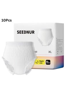 SEEDNUR Disposable Period Pants for Sanitary Protection, 10 Count Sanitary Pads Pant Style, Protective, Breathable and Moisture Wicking Underwear for Women, Super Guard Fitting Pants Design Slim Fit Size XL  - Image 1