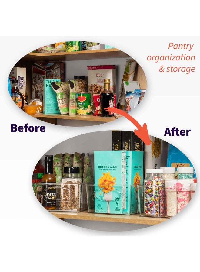 Anmi 4 Pack Kitchen Organizers and Storage, Great Fridge or Snack Organizer, Perfect in Refrigerator or Cupboard Shelf, Pantry Organizers and Storage and Cabinet Organizer - Image 2