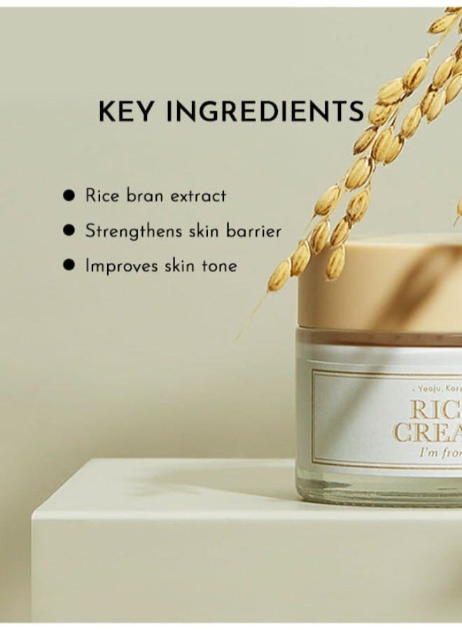 I'm from Rice Cream 1.69 Ounce, 41% Rice Bran Essence with Ceramide, Glowing Look, Improves Moisture Skin Barrier, Nourishes Deeply, Smoothening to Even Out Skin Tone, K Beauty - Image 2