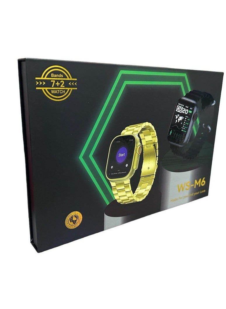 Generic - A Special Box For The WS-M6 Smart Watch Series 8 Full Screen Wireless Charging And Supports GPS With A Stylus Bracelet And 6 Additional Straps - Size 49 mm - Image 1