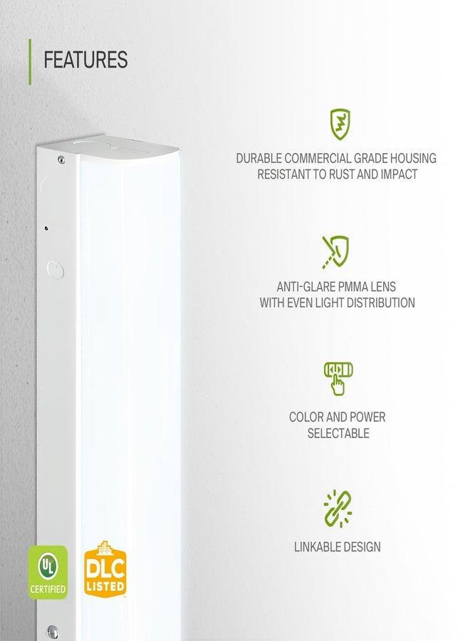 اي اس دي مصباح خطي LED بطول 4 أقدام للسلالم من ASD مزود بمستشعر حركة - 22-44 واط، 5853 لومن، قابل للتوصيل، مصباح LED للمتاجر - قابل للتعديل من 3500-5000 كلفن، مصباح سقف تجاري - معتمد من UL وDLC - Image 4