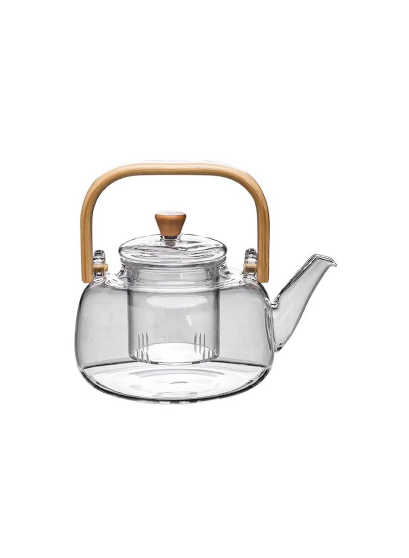 Glass Teapot with Infuser, 1000ml with Glass Strainer Heat Resistant Borosilicate Glass - Image 2