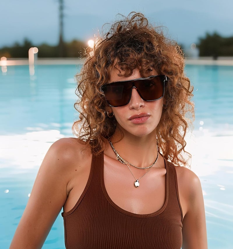 FEISEDY Fashion Flat Top Sunglasses Trendy Oversized Square Shades Women Men UV400 B2996 - Image 4