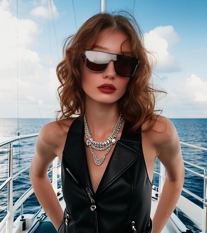 FEISEDY Fashion Flat Top Sunglasses Trendy Oversized Square Shades Women Men UV400 B2996 - Image 3