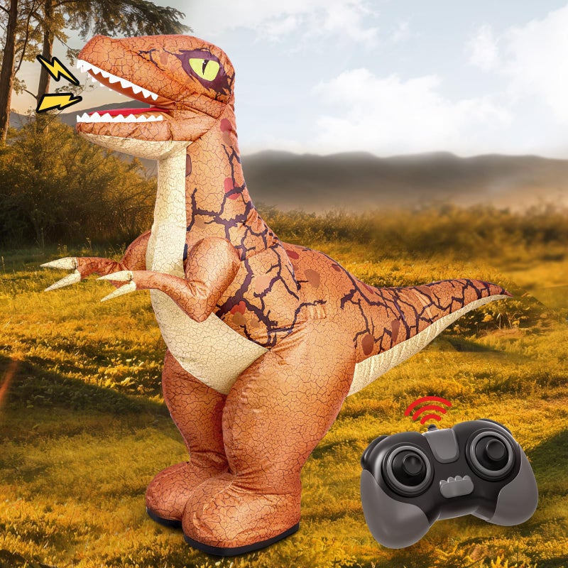 TOPMVP 24GHZ Remote Control Inflatable Dinosaur Toy for KidsElectric Toy Dinosaur with Sound 360RotationWalking Rechargeable Outdoor Toys for Boys Kids Age 6 Birthday Gift - Image 2
