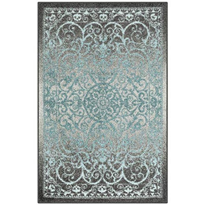 Maples Rugs Pelham Transitional Area Rugs Made in USA Washable, Non Slip, Indoor Carpet for Entryway, Foyer, Kitchen, and Bathroom, 1'8 x 2'10, Blue/Grey - Image 4