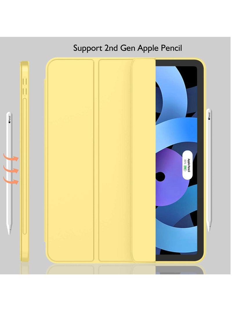 ميجوفاست iPad Air 11 بوصة M3/M2 (2025/2024) iPad Air 5/4 (2022/2020 الجيل الخامس/الرابع 10.9 بوصة) مع حامل قلم، غطاء رفيع للكمبيوتر اللوحي مع ظهر ناعم من مادة TPU، خاصية الإيقاظ/السكون التلقائي باللون الأصفر - Image 3