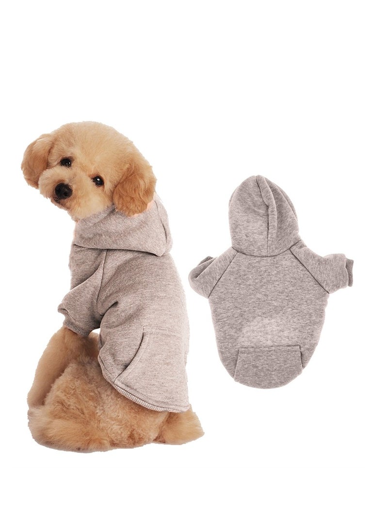 Loquat Squality Autumn And Winter Clothing Pure Color Hooded Hoodie Grey - Image 2