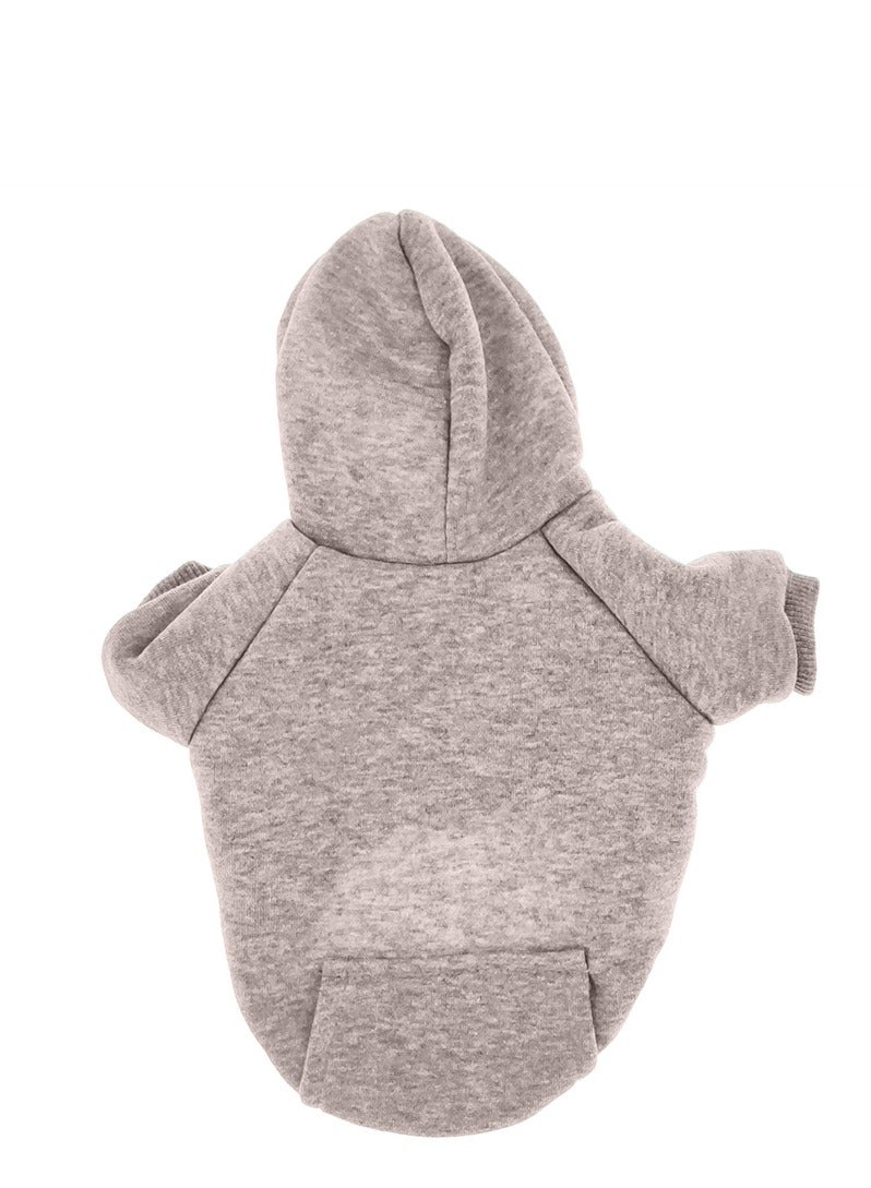Loquat Squality Autumn And Winter Clothing Pure Color Hooded Hoodie Grey - Image 1