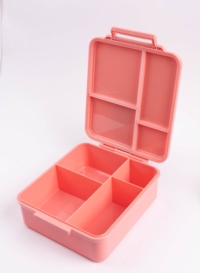 Cocobee Cherry Food Grade Tritan Bento Lunch Box with Food Jar, 4 Compartments - Pink - Image 2