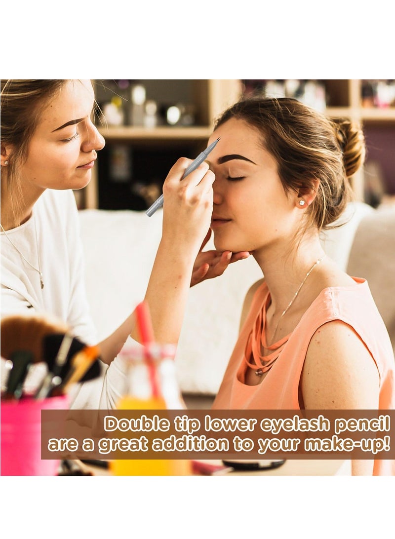 Excefore Double Tip Lower Eyelash Pencil, Waterproof Liquid Eyeliner, Eyelash Pencil Long Lasting Sweat Proof Without Taking Off Makeup, Super Slim Eye Liner (Black+Brown) - Image 3