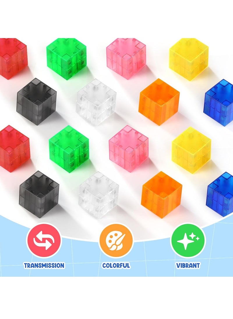 General 64 magnetic blocks for 3, 4, 5, 6, 7, 8 years old, 0.9 inch translucent magnetic blocks, magnetic building blocks, magnetic building toys, building toys  - Image 5
